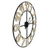 24" Metal Framed Round Wall Clock with Block Numbers EasyOptionXY LLC