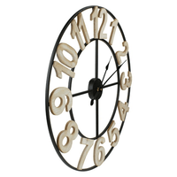 24" Metal Framed Round Wall Clock with Block Numbers EasyOptionXY LLC