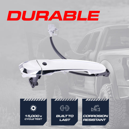 Exterior Door Handle Chrome Replacement for Nissan Cube (09-14), Juke (11-17), Versa (12-24) OE Part # 80640-9KA0A | Front Right Passenger Side w/o Keyhole Cover