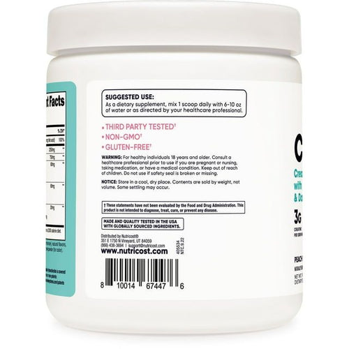 Nutricost Creatine Monohydrate Powder for Women (Peach Mango), Gym Supplement, 50 Servings EasyOptionXY LLC