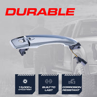 Exterior Door Handle Chrome Replacement for Nissan Maxima (2016-2024), Murano (2015-2024) OE Part # 80640-4RA0B, 80640-4RA0A | Front Left Driver Side w/ Keyhole Cover