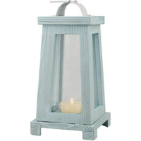 Stonebriar Collection Latitudes Indoor/Outdoor 4.33" x 4.33" Coastal Cylinder Wood Lantern, Blue EasyOptionXY LLC