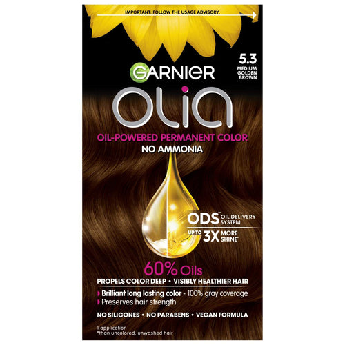 Olia Medium Golden Brown 5.3 No Ammonia  Oil Powered Permanent Color 1Ea