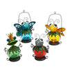 Gerson Set of 4 Assorted 13-inch High Metal and Glass Solar Garden Critter Lanterns EasyOptionXY LLC