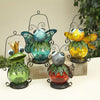 Gerson Set of 4 Assorted 13-inch High Metal and Glass Solar Garden Critter Lanterns EasyOptionXY LLC