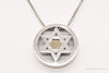 Vintage Star Of David Brass Copper Sterling Silver Necklace