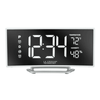 La Crosse Technology Curved Mirrored LED White Corded Electric Alarm Clock with USB, 602-249 EasyOptionXY LLC