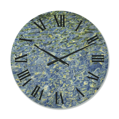 Designart 'Transparent Waves With Sunny Water Reflecting Gentle Sunshine II' Modern Wood Wall Clock(Size 16" x 16") EasyOptionXY LLC