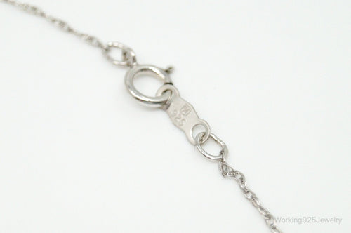 Designer SUN Lab Sapphire Cubic Zirconia Sterling Silver Necklace
