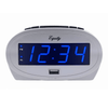 Equity 0.9 inch Blue LED Alarm Clock with USB Port, 30025 EasyOptionXY LLC