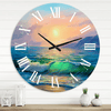 Designart 'Blue Waves Breaking At The Beach V' Nautical & Coastal Wall Clock(Size 29" x 29") EasyOptionXY LLC