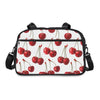 Sweet & Stylish  Womens White Cherry Print Fitness Handbag