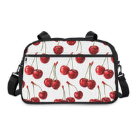 Sweet & Stylish  Womens White Cherry Print Fitness Handbag