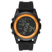 George Men's Digital Watch: Gunmetal Case, Orange Bezel, Black Silicone Band(FMDOGE032) EasyOptionXY LLC