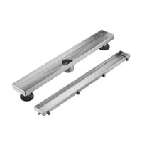 Linear Shower Drain 36" Comes with Tiled Stealth and 304 Stainless Steel Brushed Polished 2 in 1 Panels, Tile Insert Shower Drain, Equipped with Adjustableft,Hair Filters