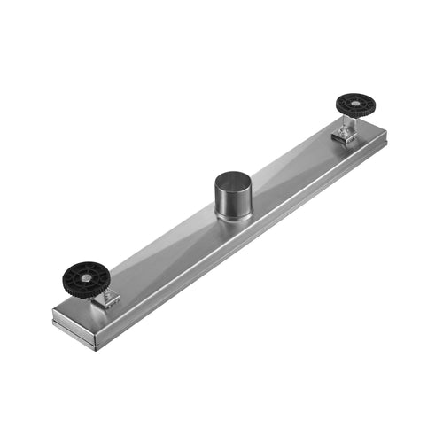 Linear Shower Drain 24" Comes with Tiled Stealth and 304 Stainless Steel Brushed Polished 2 in 1 Panels, Tile Insert Shower Drain, Equipped with Adjustableft,Hair Filters