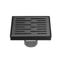Square Shower Drain 4" with Removable Grate, Matte Black Polished 304 Stainless Steel Shower Drain, Shower Drain, Floor Shower Drain with Hair Strainer, Adjustable Levelingft