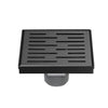 Square Shower Drain 6" with Removable Grate, Matte Black Polished 304 Stainless Steel Shower Drain, Shower Drain, Floor Shower Drain with Hair Strainer, Adjustable Levelingft