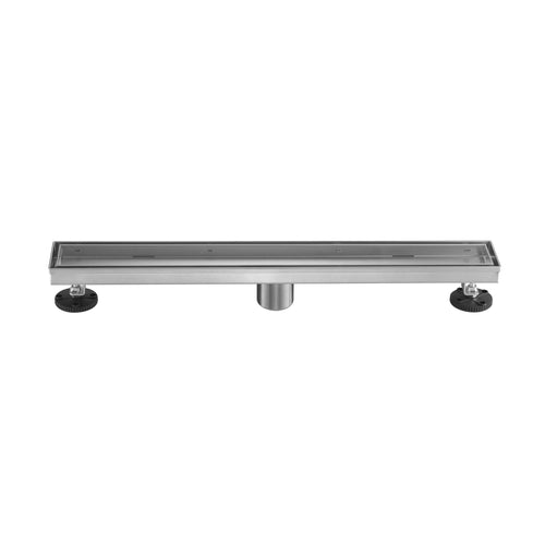 Linear Shower Drain 36" Comes with Tiled Stealth and 304 Stainless Steel Brushed Polished 2 in 1 Panels, Tile Insert Shower Drain, Equipped with Adjustableft,Hair Filters