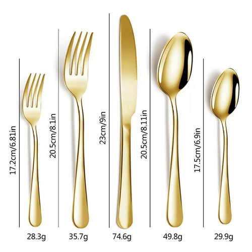 Golden Silverware Set 20 Pieces Stainless Steel Flatware Set, Kitchen Utensil Set Service for 5, Tableware Cutlery Set for Home & Restaurant, Dishwasher Safe EasyOptionXY LLC