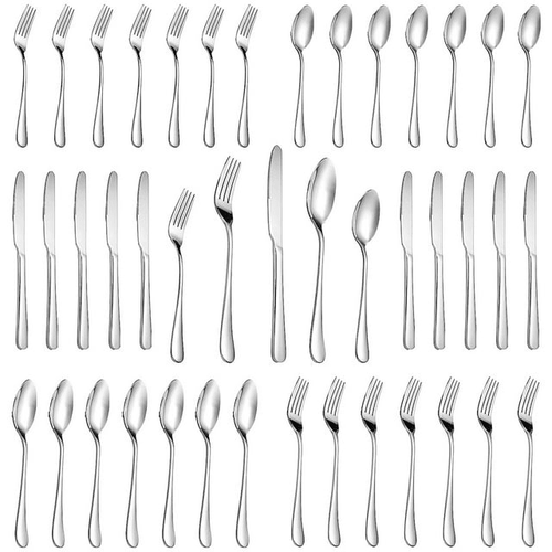 30 Pieces Silverware Set, Stainless Steel Flatware Cutlery Set for 6, Fancy Tableware Eating Utensils for Home Kitchen Restaurant Hotel, Mirror Polish, Dishwasher Safe by Kosbon EasyOptionXY LLC