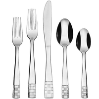 KitchenTrend 20-Piece Silverware Set, Stainless Steel Flatware Cutlery Set, Service for 4 in Dishwasher Safe, Checkmate EasyOptionXY LLC