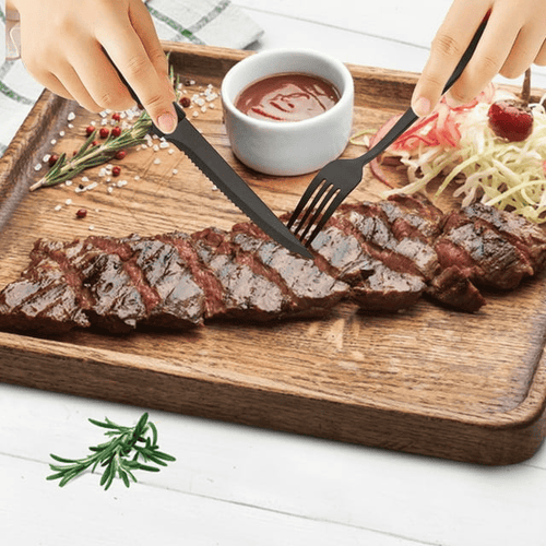 24 Piece Flatware Set for 4, TINANA Stainless Steel Flatware Set, Mirror Polished Cutlery Utensil Set, Durable Home Kitchen Eating Tableware Set, Fork Knife Spoon Set,Dishwasher Safe-Black EasyOptionXY LLC