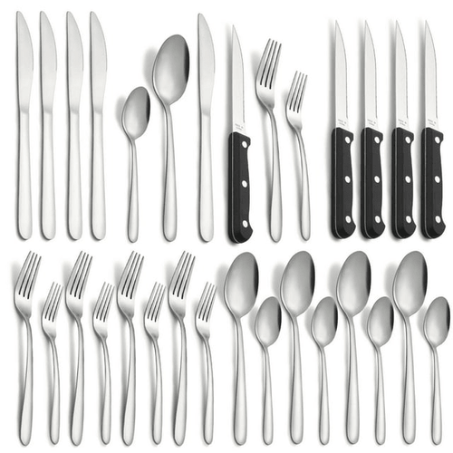 Bestdin 24 Pieces Silverware Set, Flatware Sets with Steak Knives Service for 4, Premium Stainless Steel Mirror Polished Cutlery Utensil Set, Durable Home Kitchen Eating Tableware Set, Dishwasher Safe EasyOptionXY LLC
