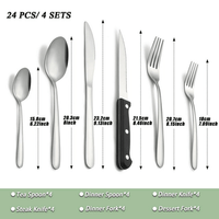 Bestdin 24 Pieces Silverware Set, Flatware Sets with Steak Knives Service for 4, Premium Stainless Steel Mirror Polished Cutlery Utensil Set, Durable Home Kitchen Eating Tableware Set, Dishwasher Safe EasyOptionXY LLC