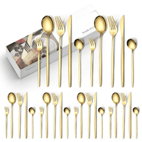 IFCOW Silverware Sets, 30Pcs Stainless Steel Flatware Set, Utensils Set Service for 6, Tableware Cutlery Set for Home Restaurant, Knives Forks Spoons, Gold EasyOptionXY LLC