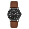 GEORGE Men's Watch: Gunmetal Case, Black Easy Read Dial, Cognac Vegan Leather Band (FMDOGE009) EasyOptionXY LLC