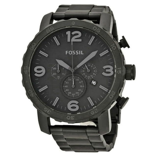 Fossil Nate Chronograph Black Dial Black Ion-plated Men's Watch JR1401 EasyOptionXY LLC