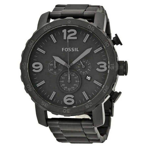 Fossil Nate Chronograph Black Dial Black Ion-plated Men's Watch JR1401 EasyOptionXY LLC