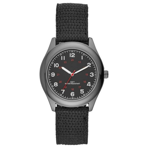 GEORGE Men's Digital Watch:Black Case, Positive Display, Nylon Fastwrap Strap (FMDOGE013) EasyOptionXY LLC