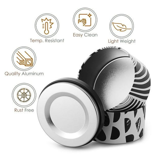 Hearth & Harbor 8 Oz, 12 Pack Black And White Abstract DIY Candle Containers with Lids - Tin Candle Jars for Making Candles - Metal Candle Jars - Bulk Tins Storage for Candle EasyOptionXY LLC