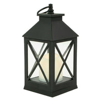 9" LED Battery Operated Black Lantern with Flameless Candle EasyOptionXY LLC