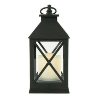 9" LED Battery Operated Black Lantern with Flameless Candle EasyOptionXY LLC