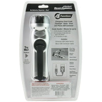 Emergency Power Station, 4 Function Flashlight, Radio, Siren, and Cell Phone Charger, Black/Silver LED EasyOptionXY LLC