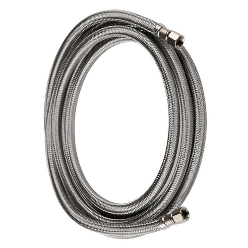 6ft Ice Maker Hose, with 1/4" Comp by 1/4" Comp Connection, Stainless Steel Braided Hose