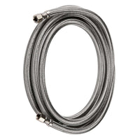 10ft Ice Maker Hose, with 1/4" Comp by 1/4" Comp Connection, Stainless Steel Braided Hose