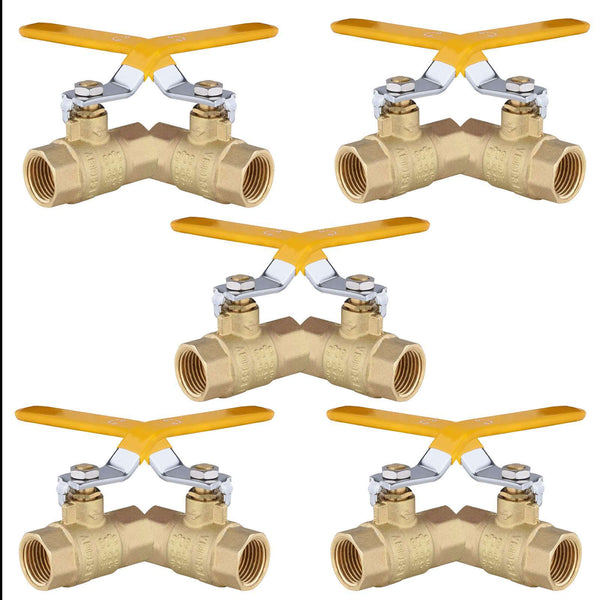 10 Pcs 1/2" FNPT Ball Valve, Yellow (Lead Free) Plumbingsell