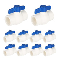 10 Pcs 1/2" PVC Ball Valve, FPT Threaded, Sch. 40