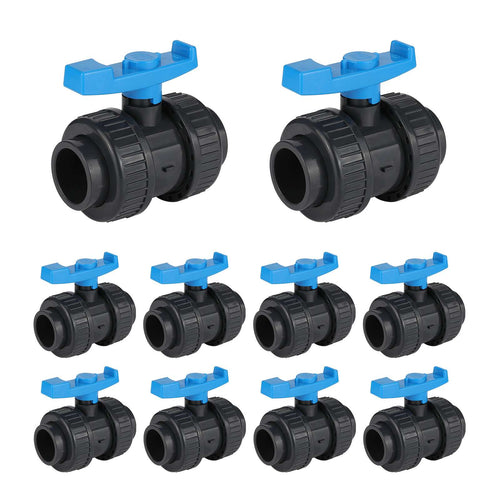 10 Pcs 1/2" PVC True Union Ball Valve SCH 40/80