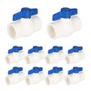 10 Pcs 3/4" PVC Ball Valve, FPT Threaded, Sch. 40