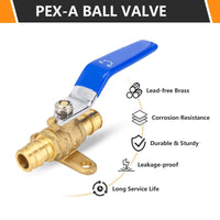 1/2" PEX Expansion Drop Ear Ball Valve, Blue (Lead Free) Plumbingsell