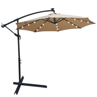 10ft Solar-Powered Patio Umbrella