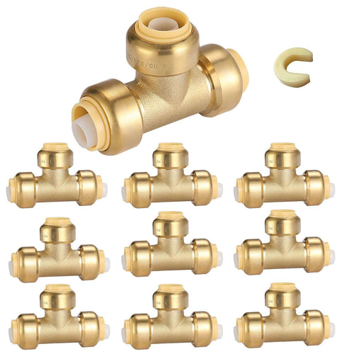 Pro 10-Pack 1/2" Push Fit Tee