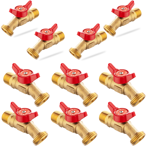 10 Pcs 3/4" Hose Boiler Drain Angle, 1/4 Turn Plumbingsell