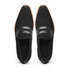 11-020-BLK MEO 3 Sueded Goatskin Penny Loafer, Black