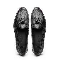 11-582-BLK FRANCO Crocodile Tassel Loafer, Black